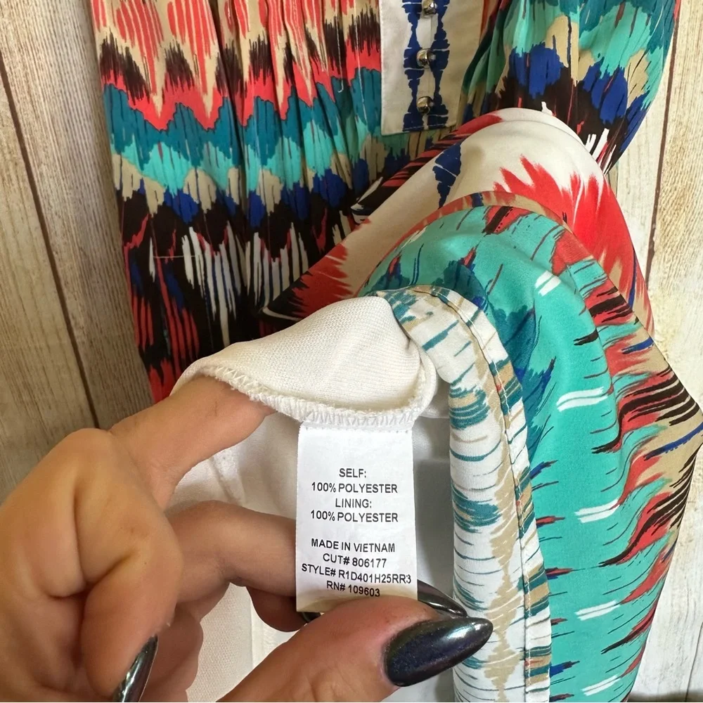 Rabbit Designs Aztec Tribal Colorful Midi Dress - Picture 5 of 8